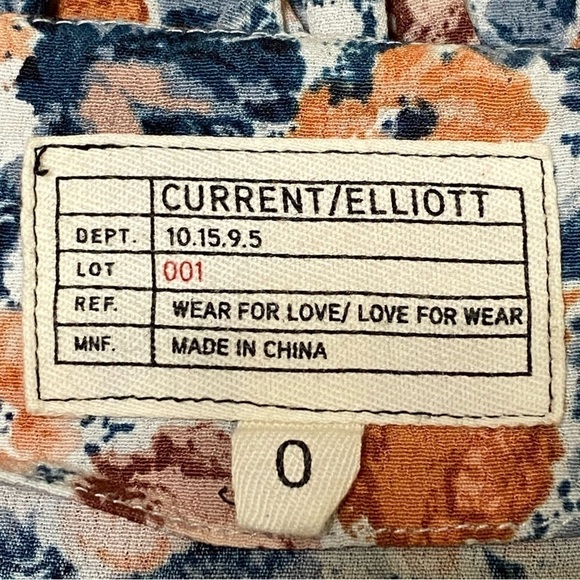 Current Elliott Blue Orange Floral Peplum Cami Tank Top Size 0 - Picture 8 of 10